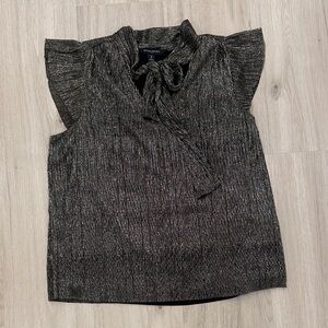 Banana Republic Metallic Blouse with Ruffle Sleeves